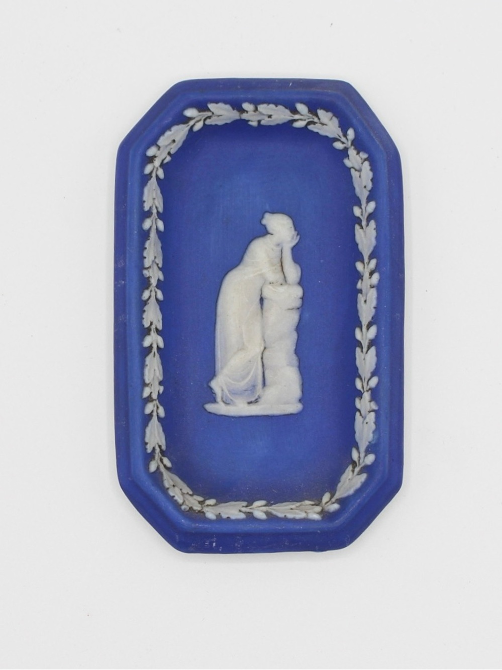 Wedgwood Blue & White Neoclassical Relief Small Rectangular Tray, Pin Dish